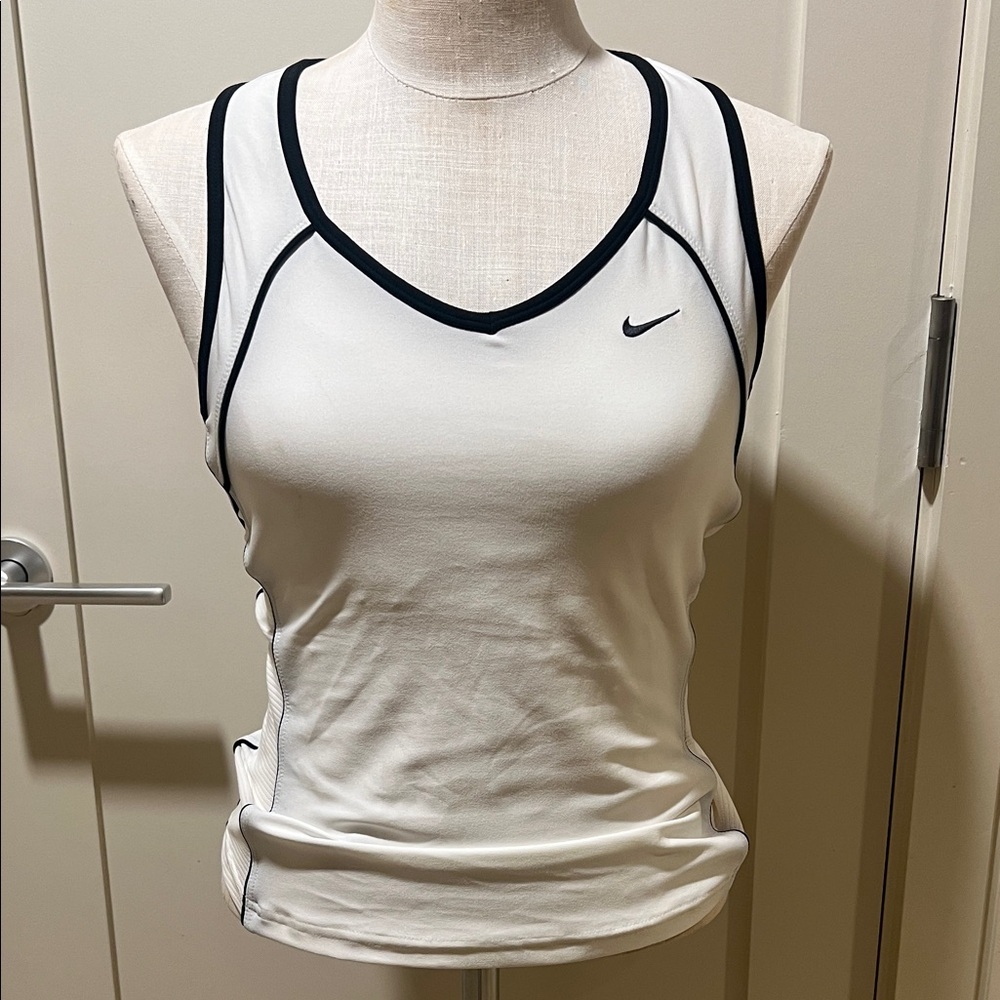 Nike White Tank Top with Black Trim